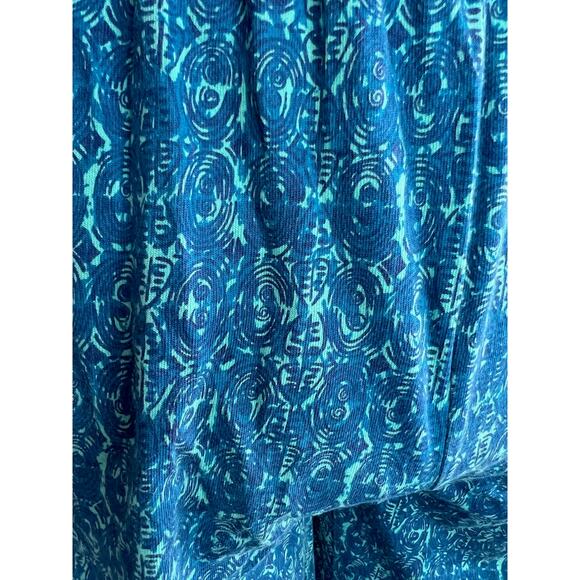 Eddie Bauer pants geometric pattern blue green elastic waist - Picture 3 of 10